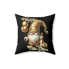 Gnome New Year Spun Polyester Square Pillow