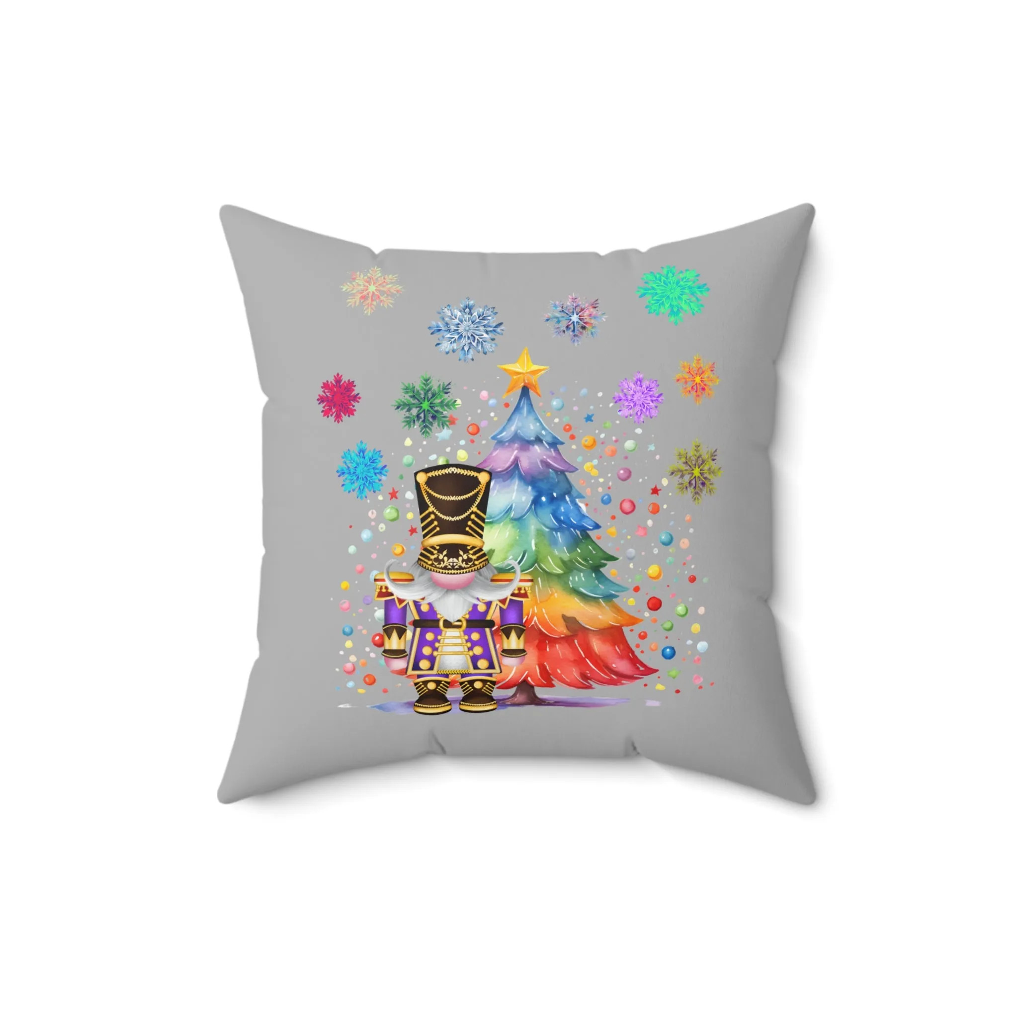 Gnome Nutcracker Spun Polyester Square Pillow