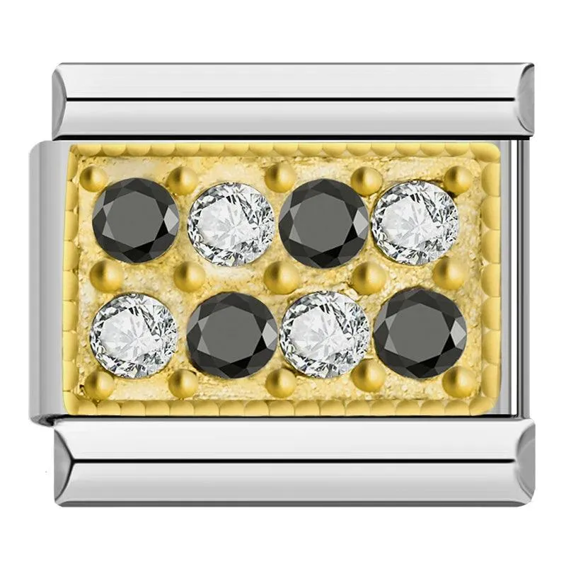 Gold Plate with Stones, Black and White