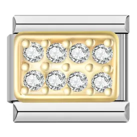 Gold Plate with White Stones