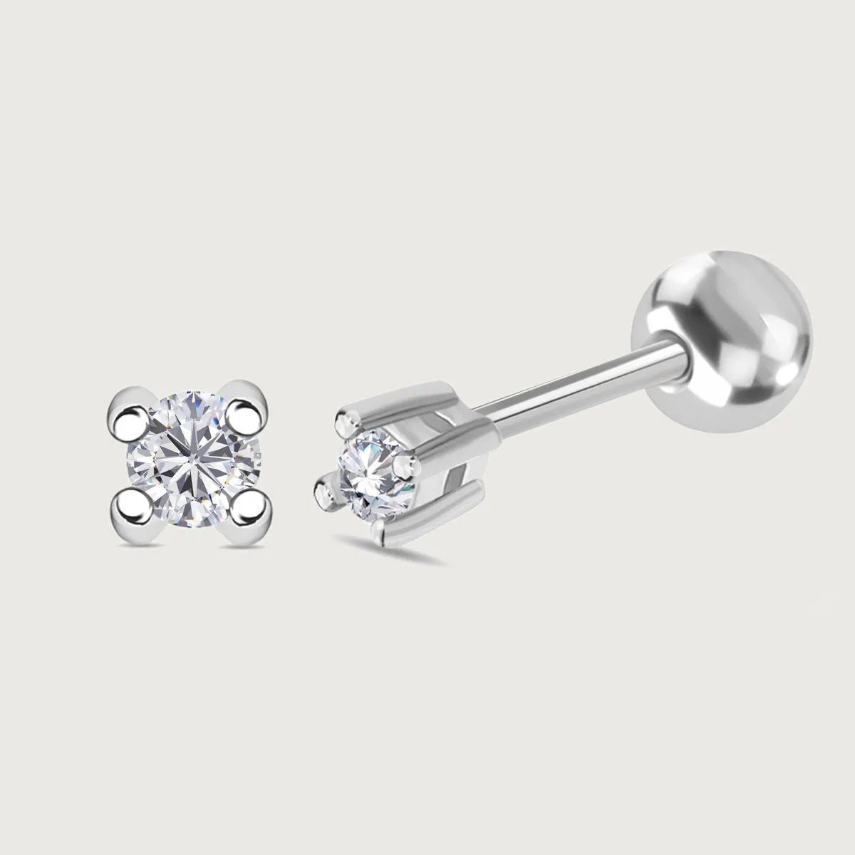 Grecian Star Sleep Stud Earrings   Moissanite Soliatire Small Sleep Earrings