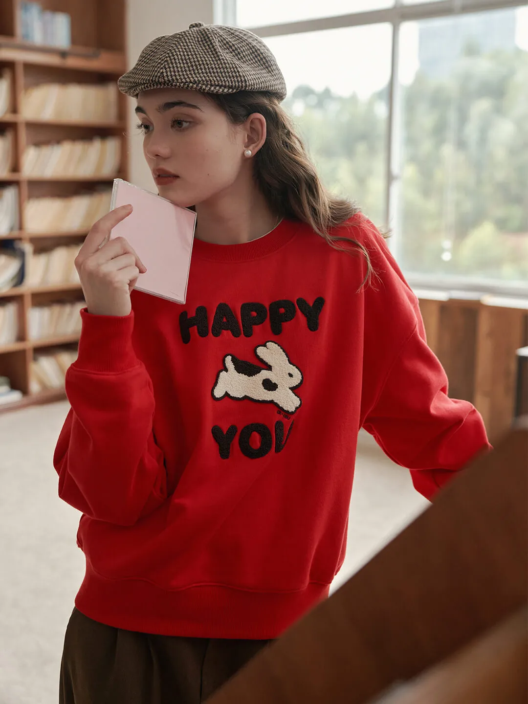 Happy to You Rabbit Graphic Hoodie