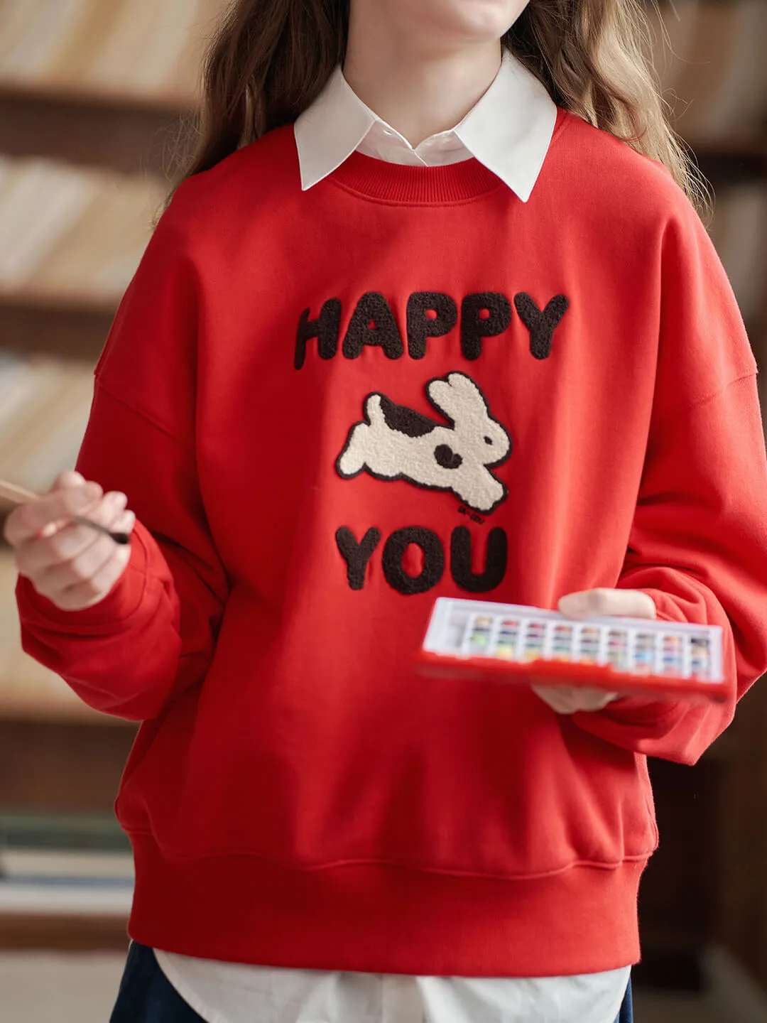 Happy to You Rabbit Graphic Hoodie