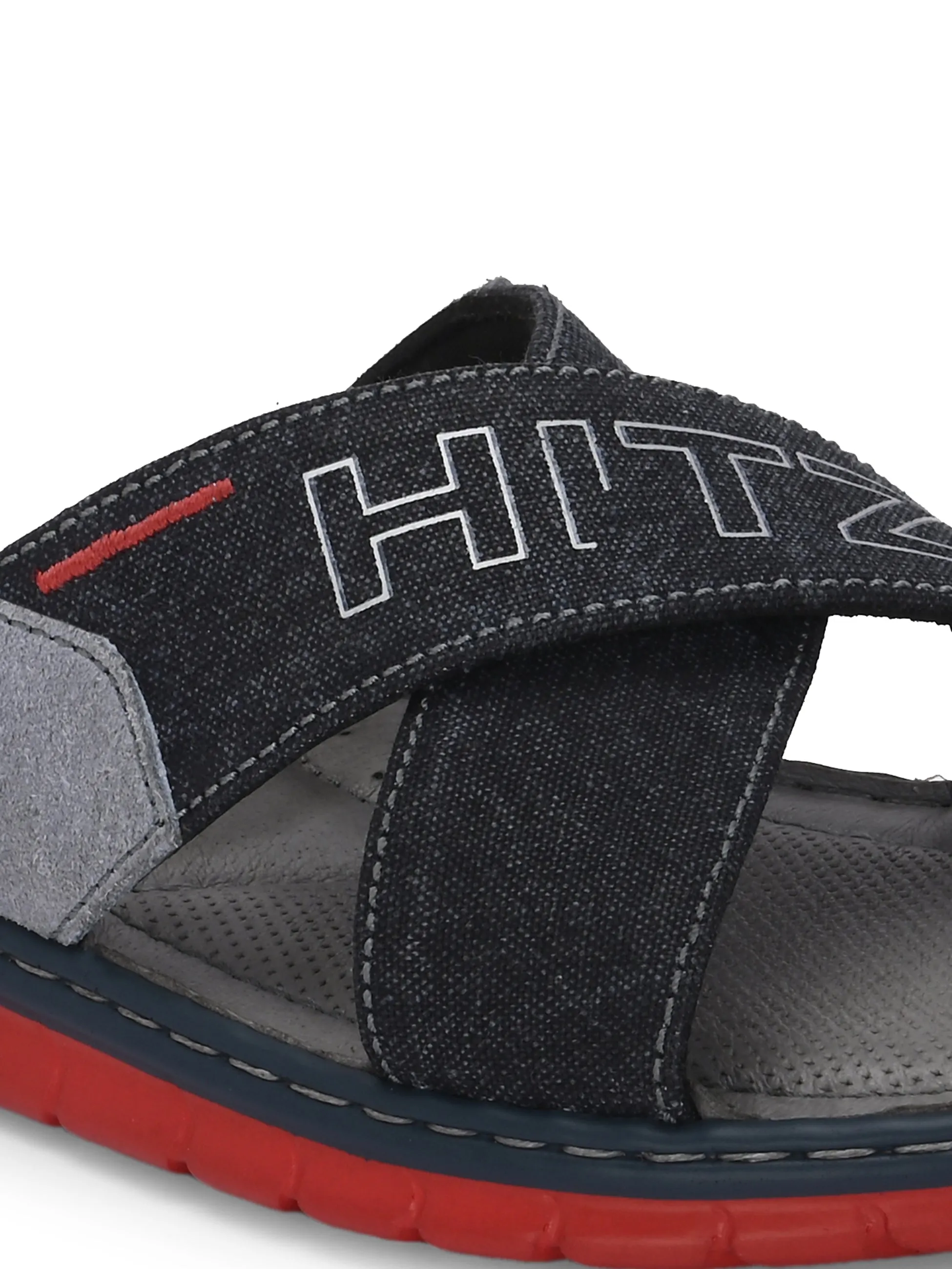 Hitz Men's Grey Fabric Casual Slipper