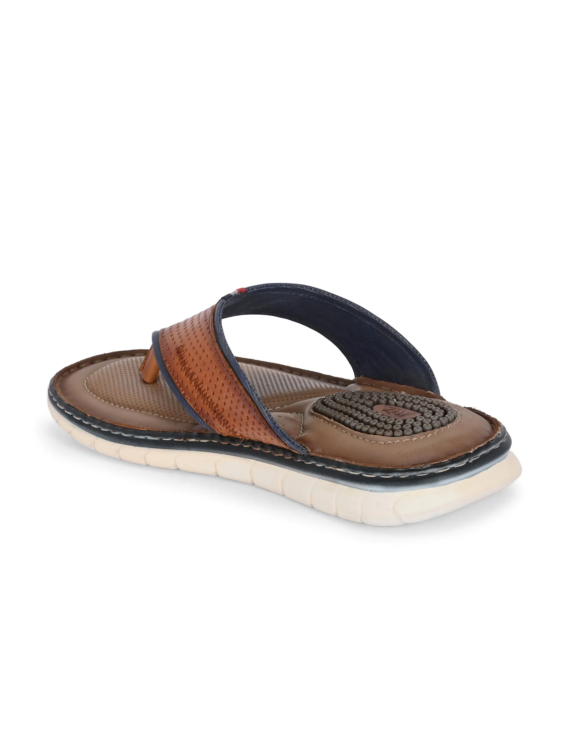 Hitz Men's Tan Leather Casual Slipper