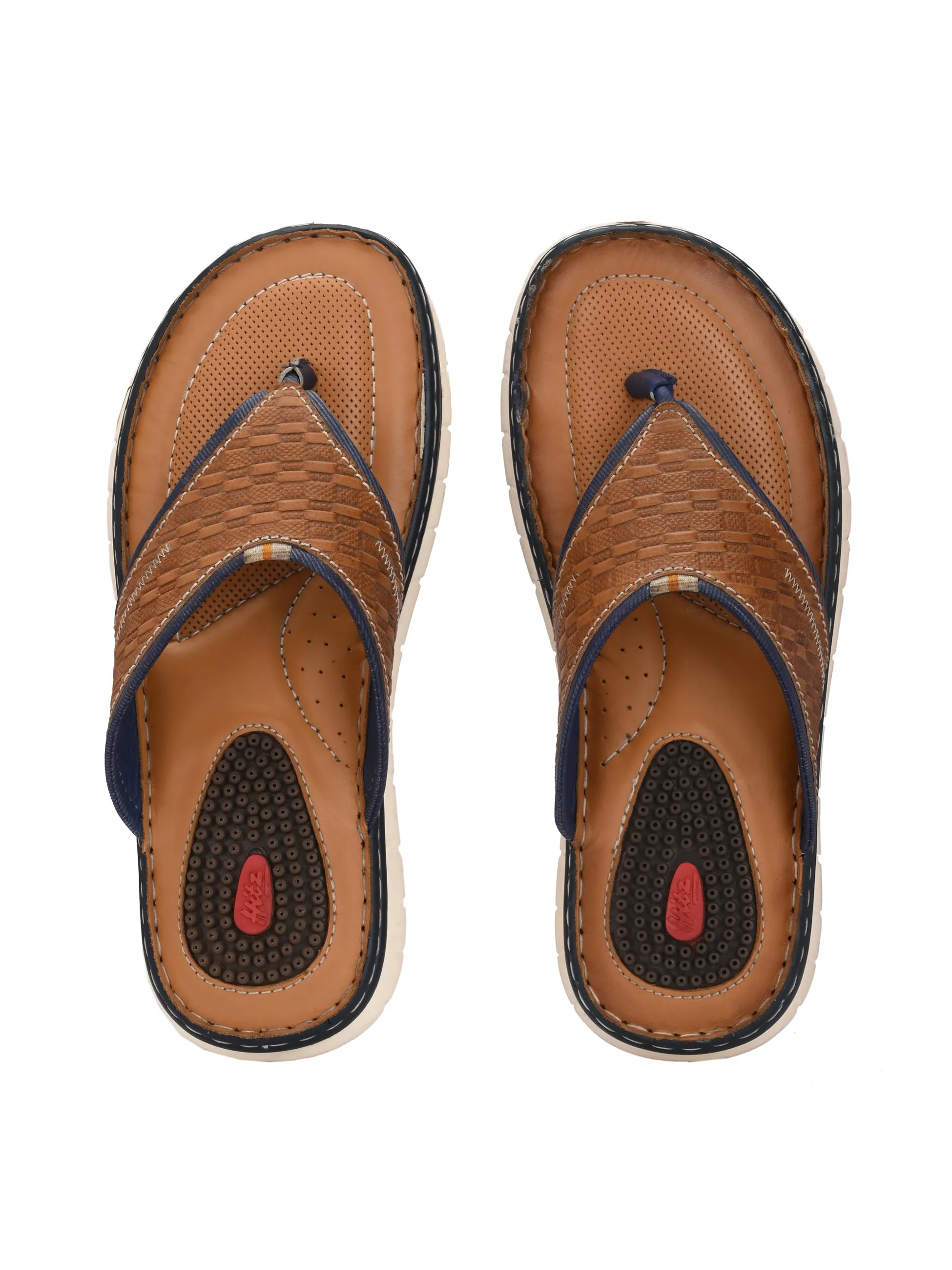 Hitz Men's Tan Leather Casual Slipper