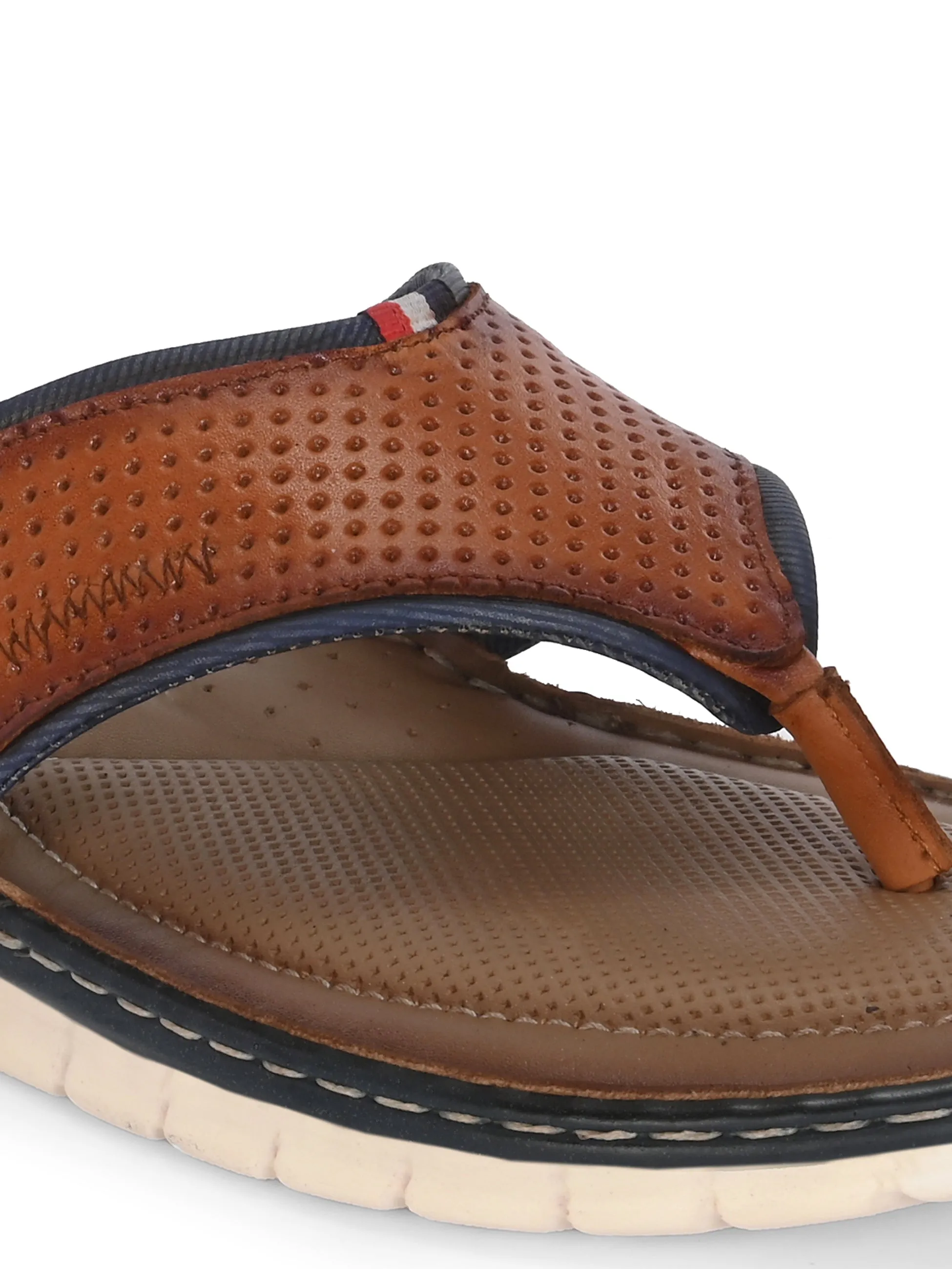 Hitz Men's Tan Leather Casual Slipper