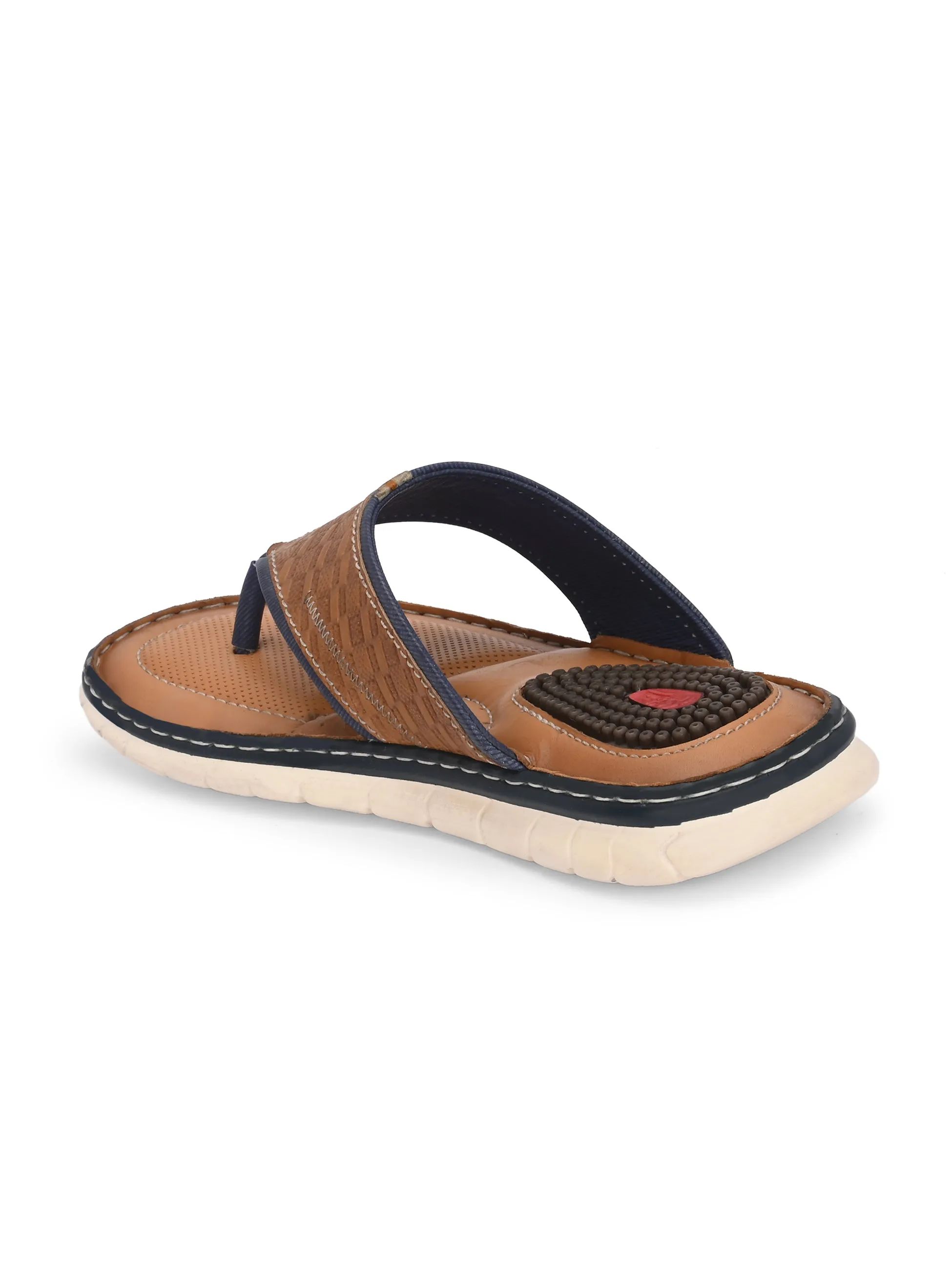 Hitz Men's Tan Leather Casual Slipper