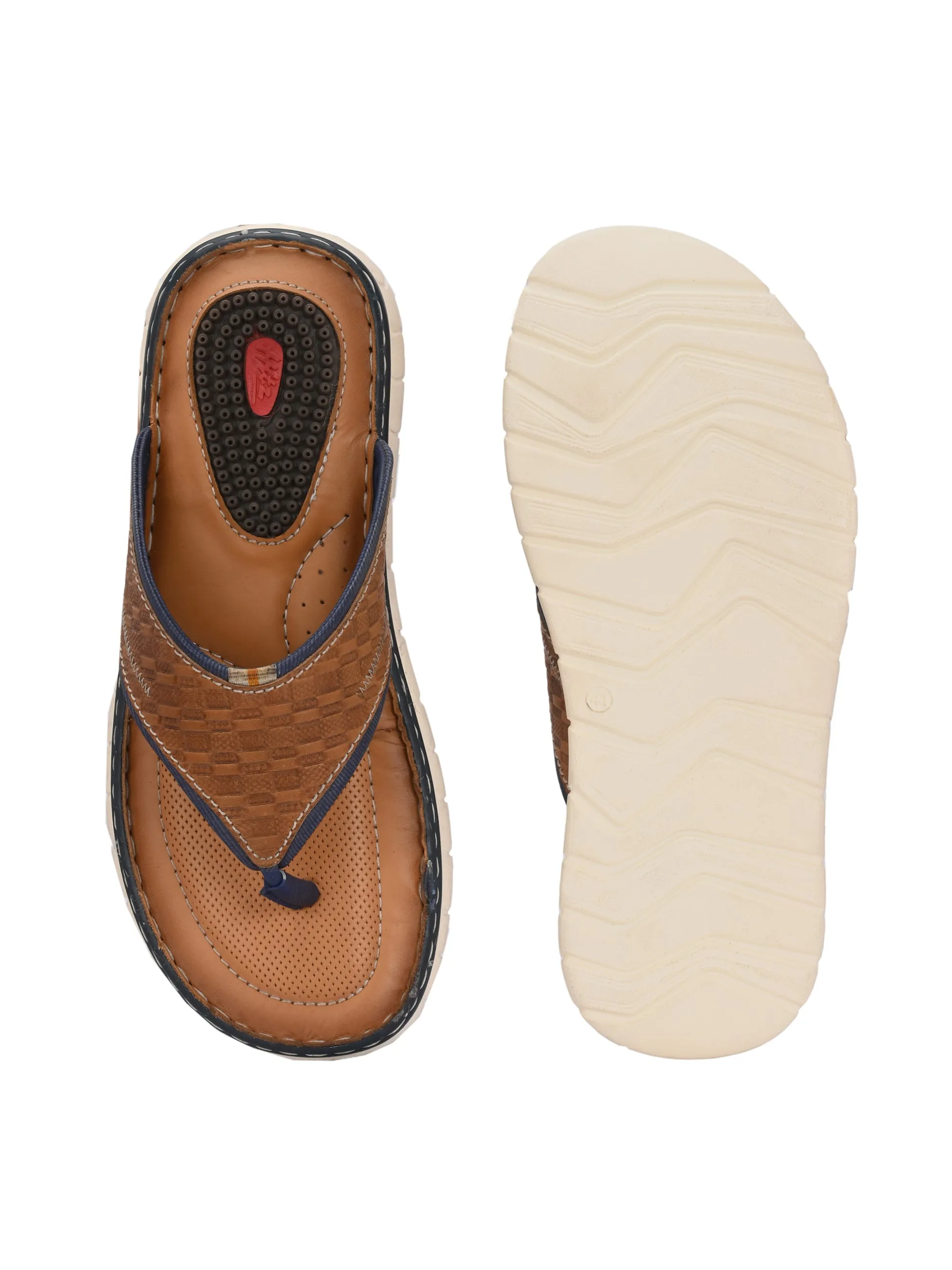 Hitz Men's Tan Leather Casual Slipper