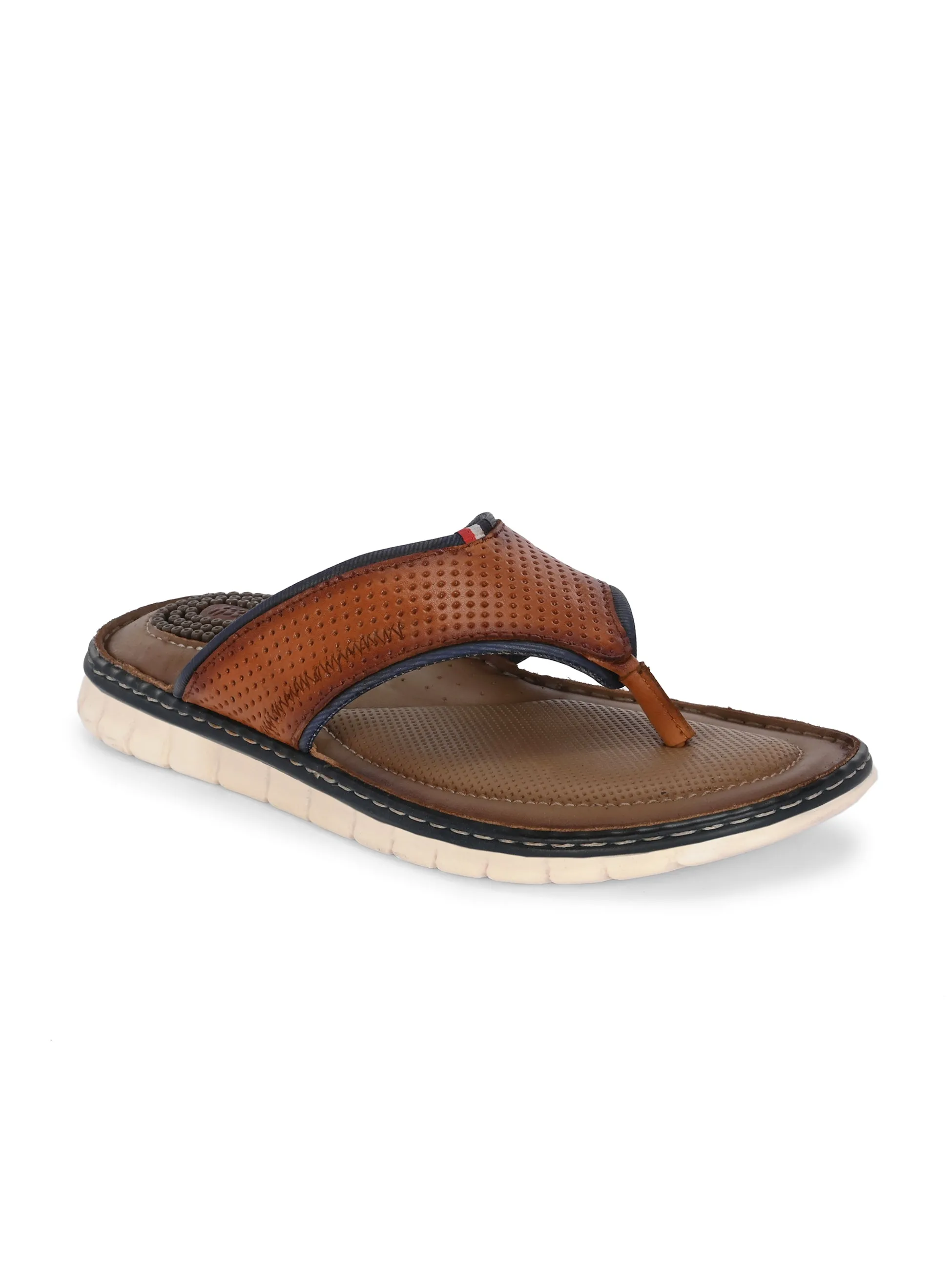 Hitz Men's Tan Leather Casual Slipper