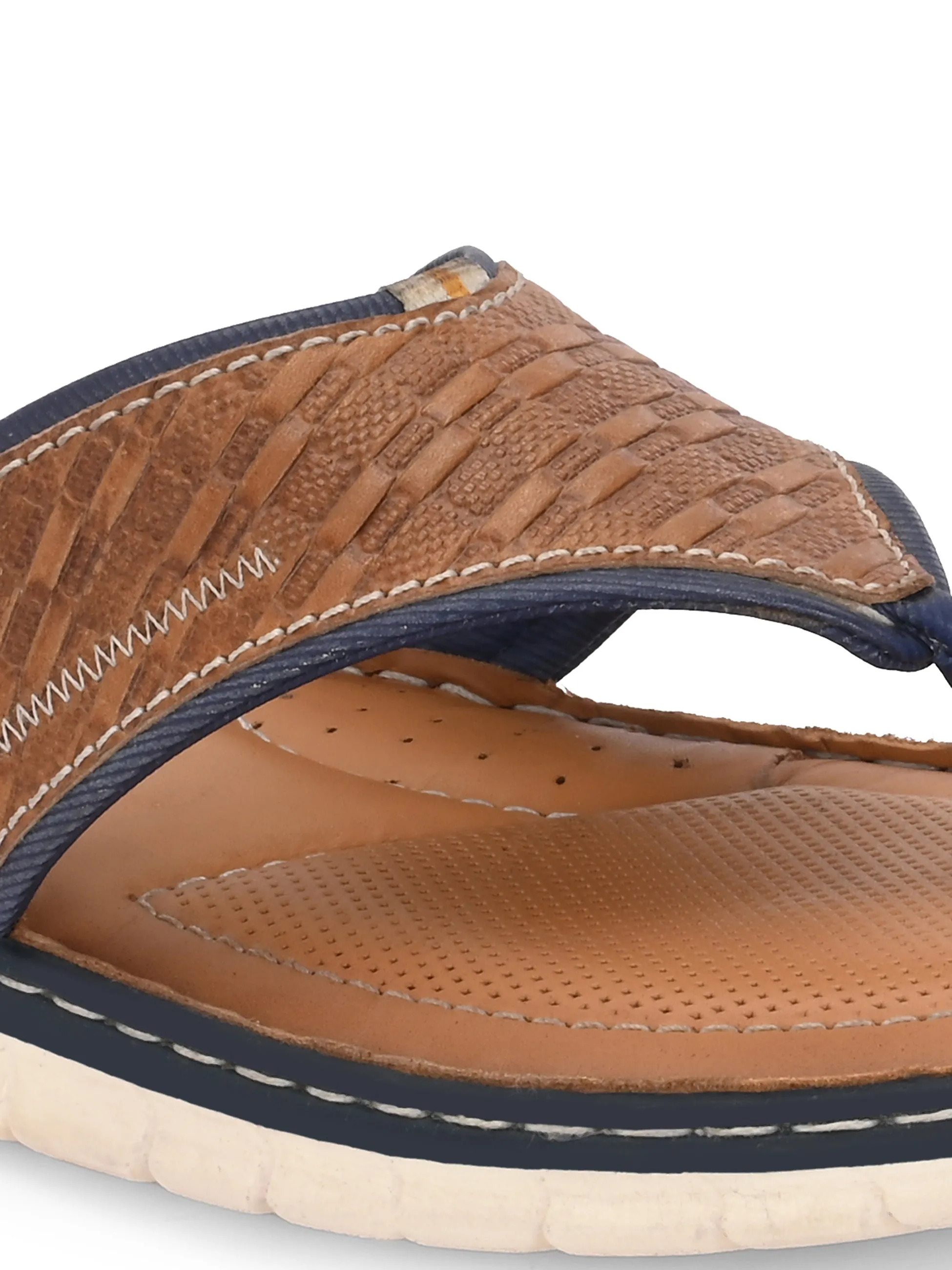 Hitz Men's Tan Leather Casual Slipper