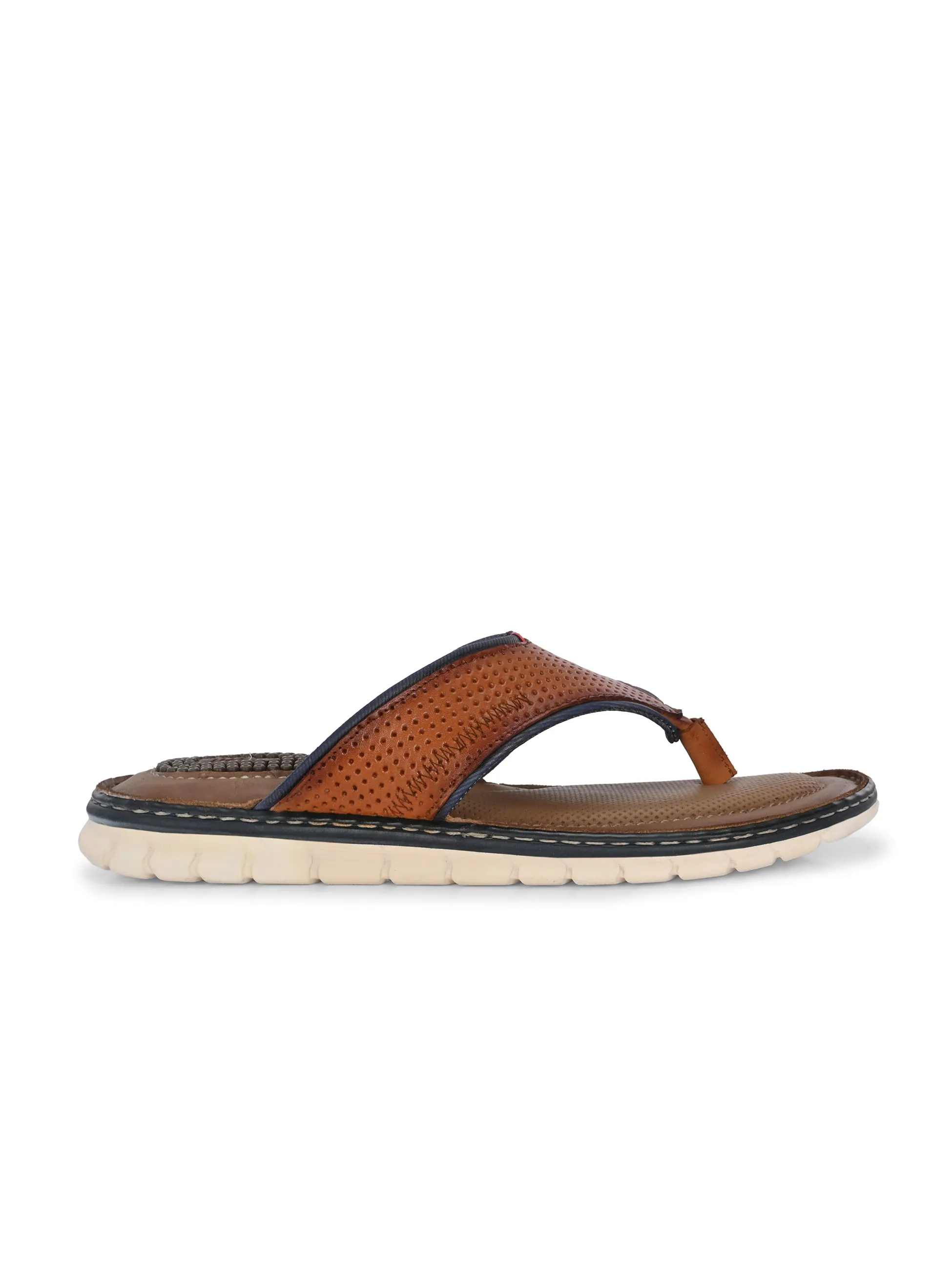 Hitz Men's Tan Leather Casual Slipper