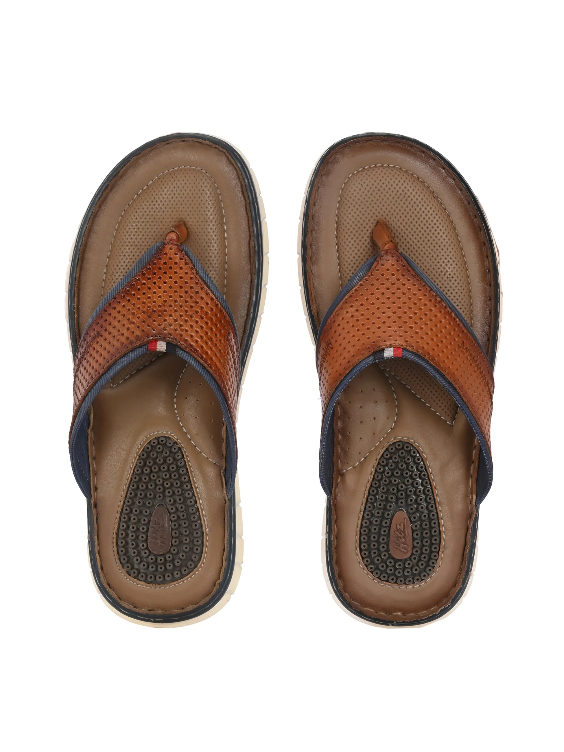 Hitz Men's Tan Leather Casual Slipper