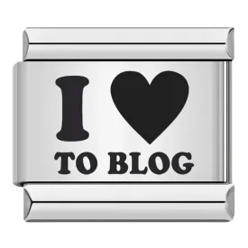 I Love to Blog, in Black, on Silver