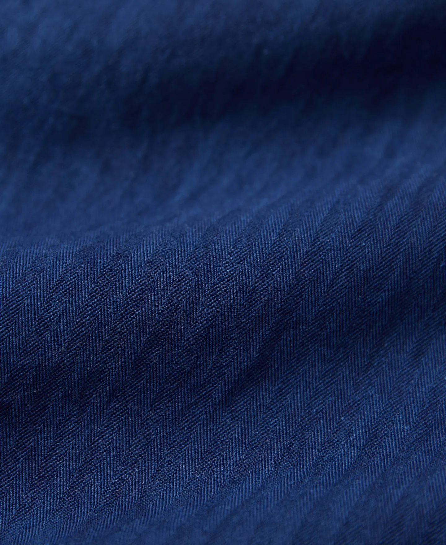 Indigo-Dye Loose Cotton Herringbone Pants