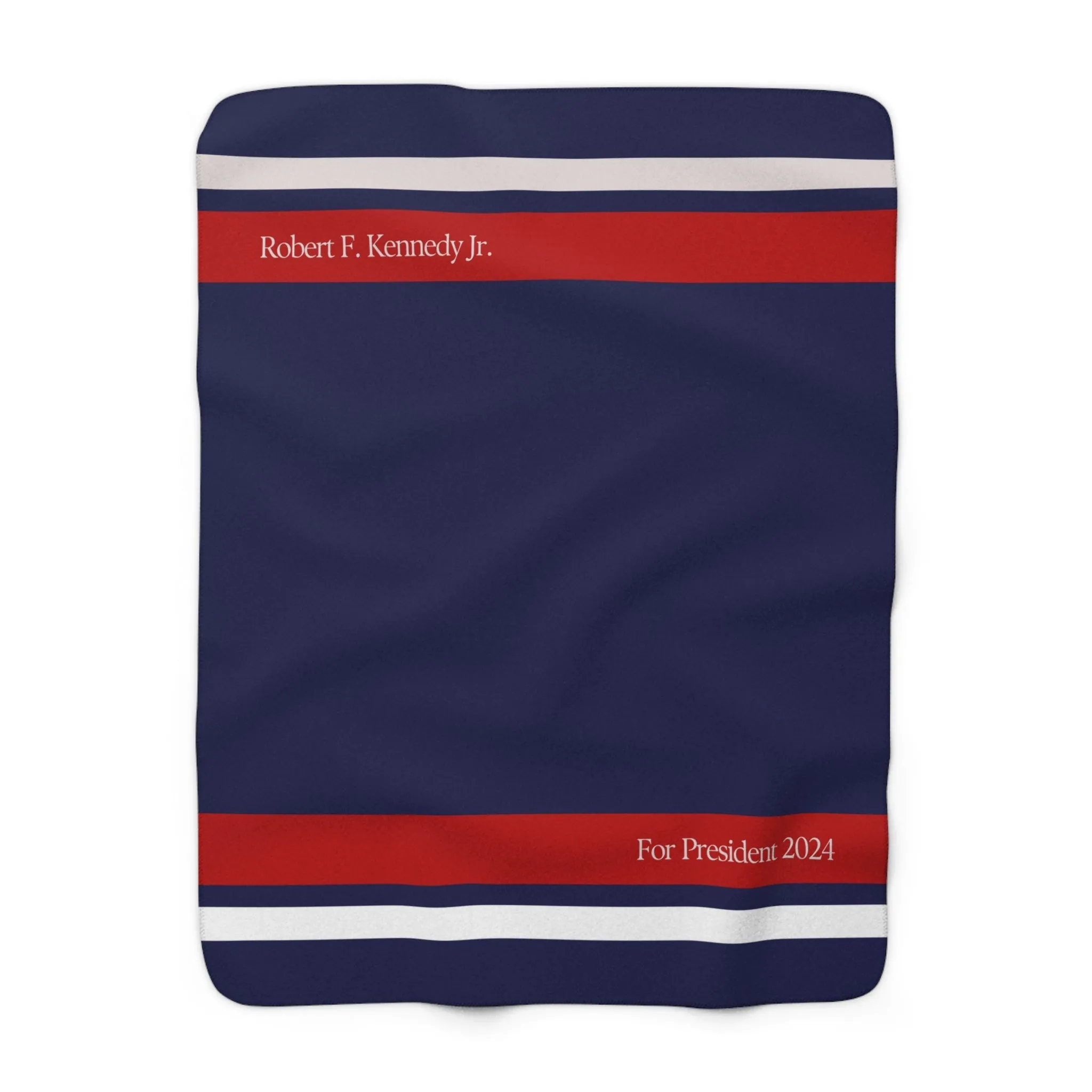 Kennedy for President Navy Sherpa Fleece Blanket