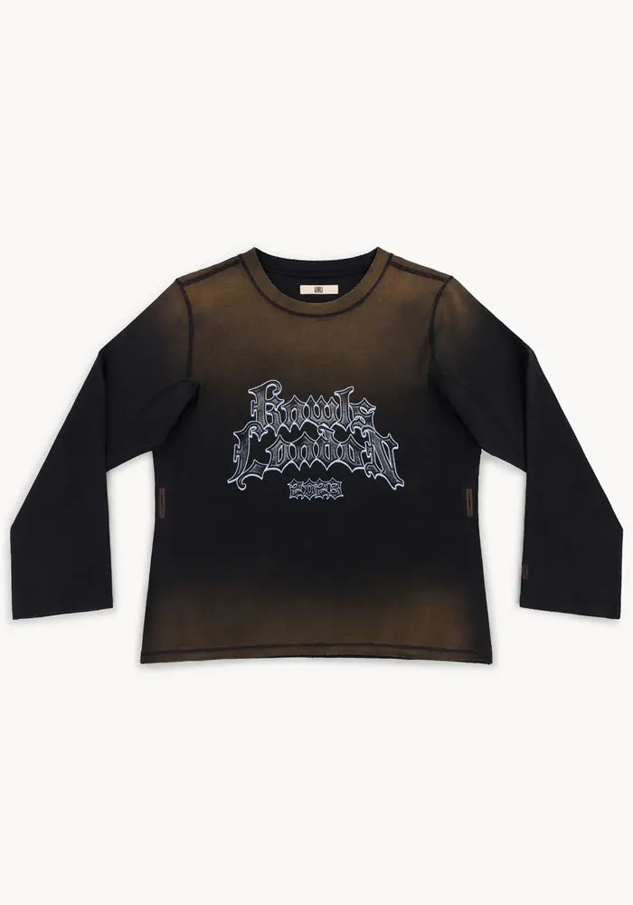 KNWLS FW23-CRNGT0DARK CRNG LONGSLEEVE T-SHIRT DARKWASH