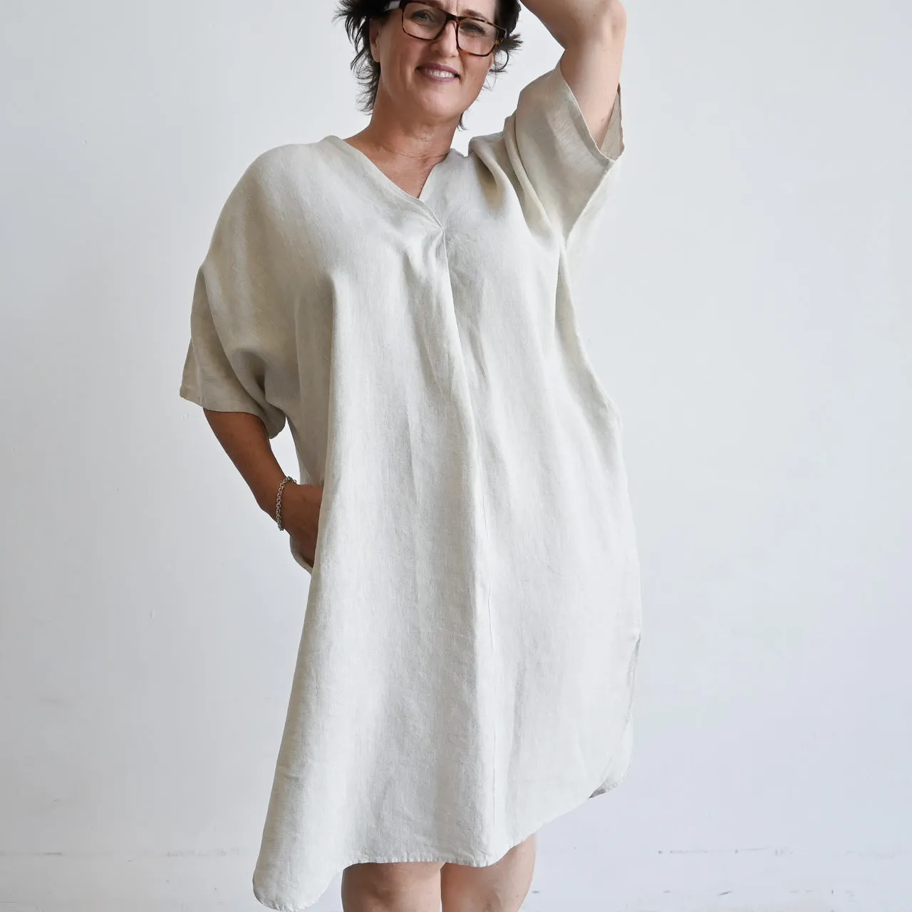 Kobomo Linen Kaftan Dress - Natural