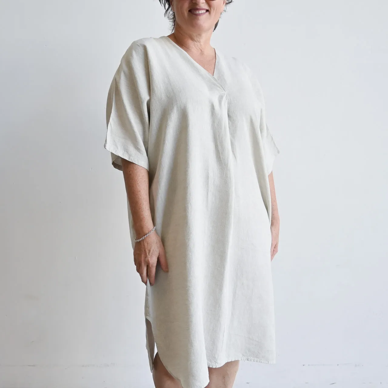 Kobomo Linen Kaftan Dress - Natural