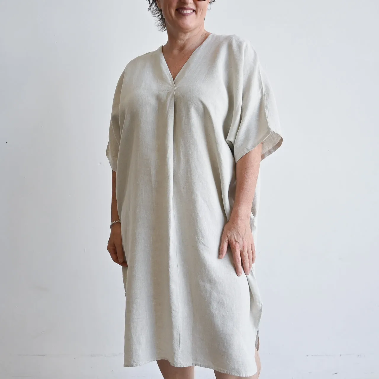 Kobomo Linen Kaftan Dress - Natural