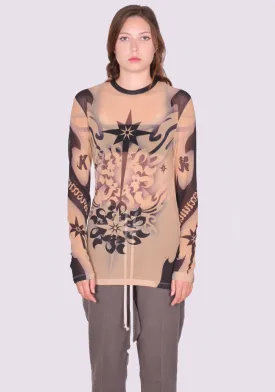 KUSIKOHC KUS4LT01KR-C5001.064 TATTOO GRAPHIC MESH TOP (New Season SS24)