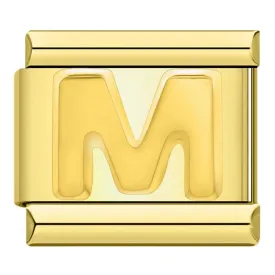 Letter M in Gold, on Gold