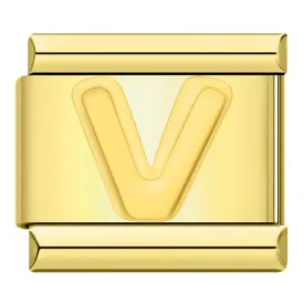 Letter V in Gold