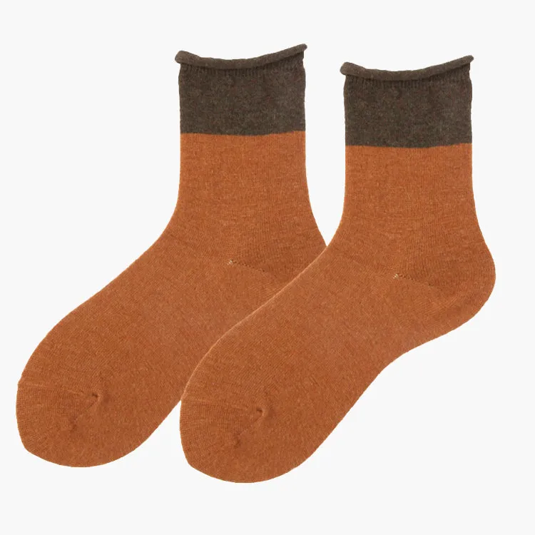 Loose Cuff Wool Socks | Autumn Maple