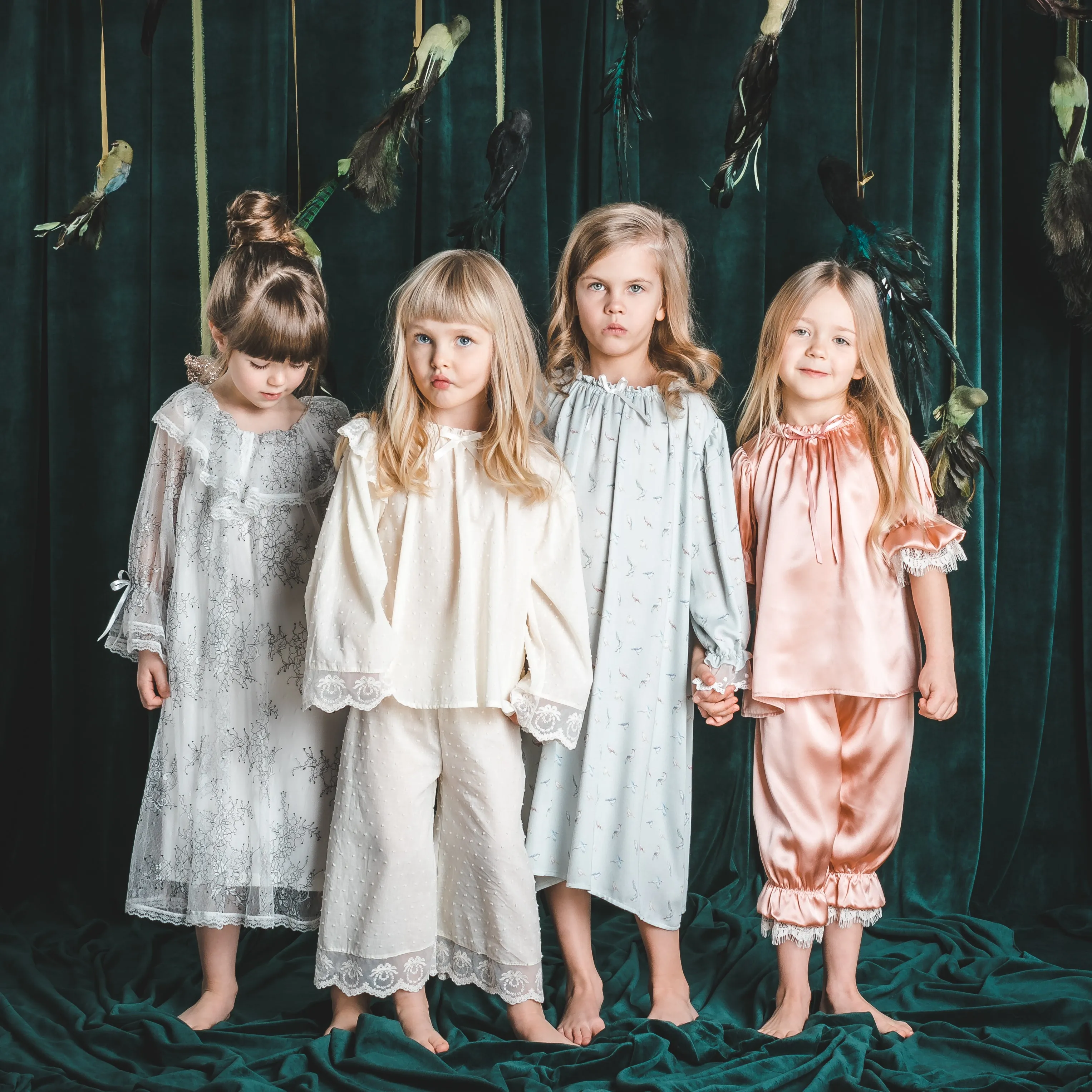 LUNA - GIRLS’ SILK PYJAMA SET DUSTY PEACH