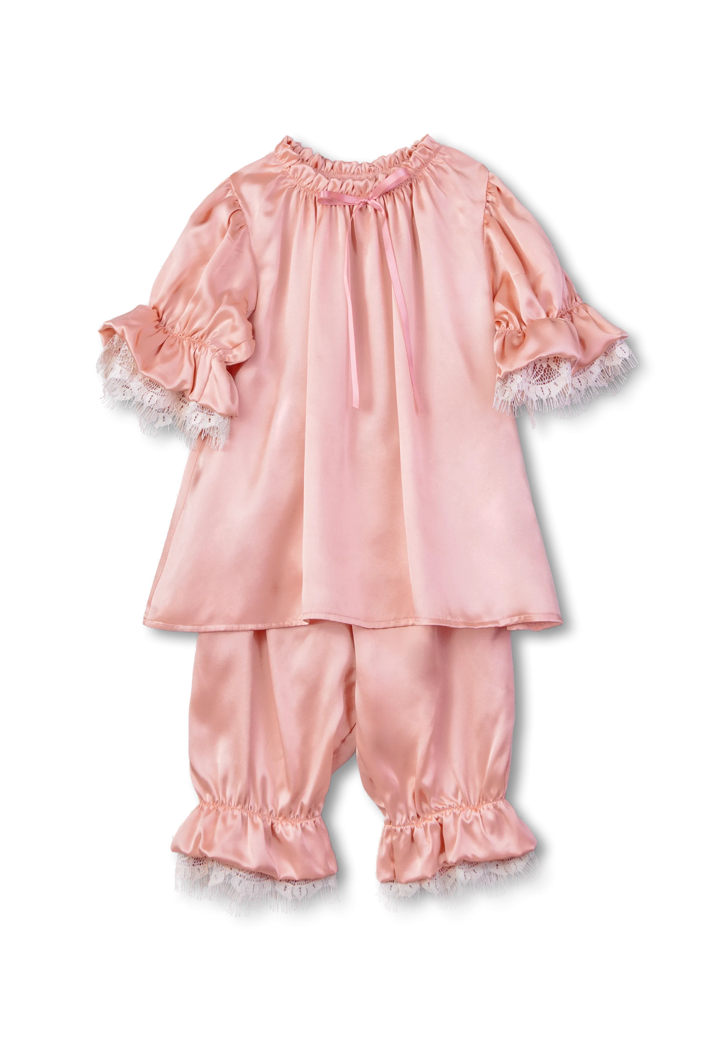 LUNA - GIRLS’ SILK PYJAMA SET DUSTY PEACH