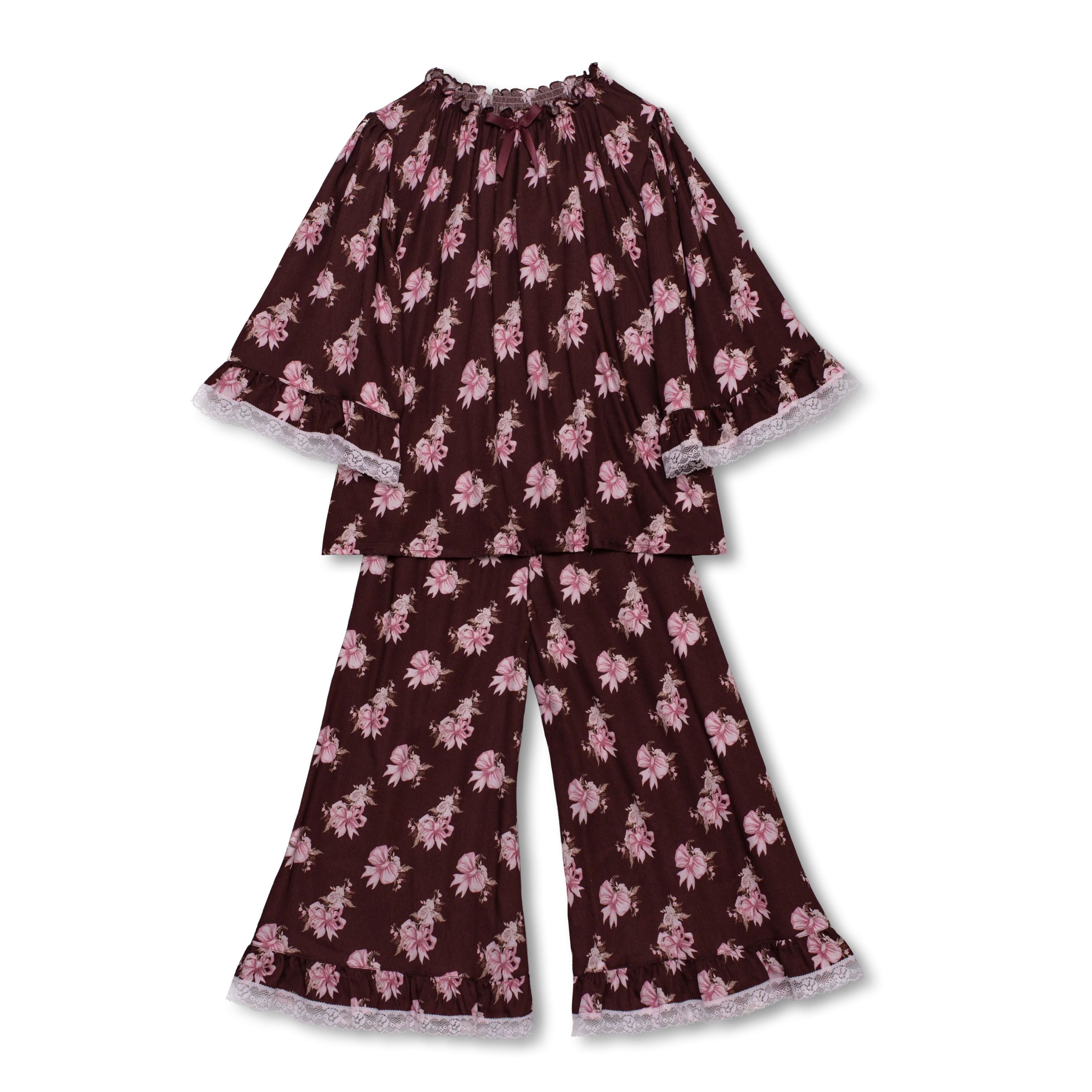 MELANY - GIRLS PYJAMA SET IN BURGUNDY