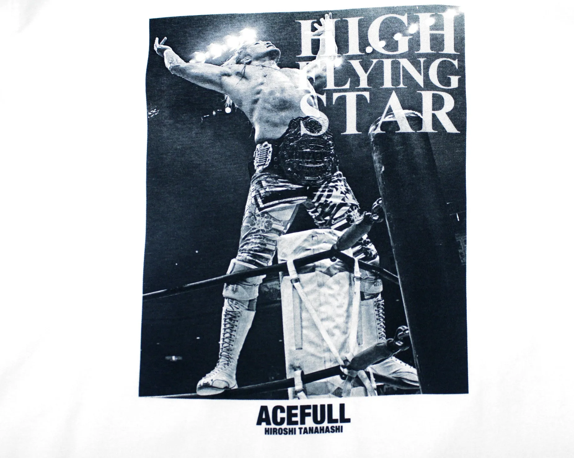 NJPW HIROSHI TANAHASHI 'HIGH FLYING STAR' T-SHIRT XL