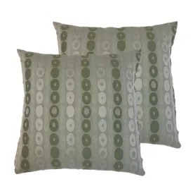 NUNO Throw Pillow Pair: "Donuts" (Green)