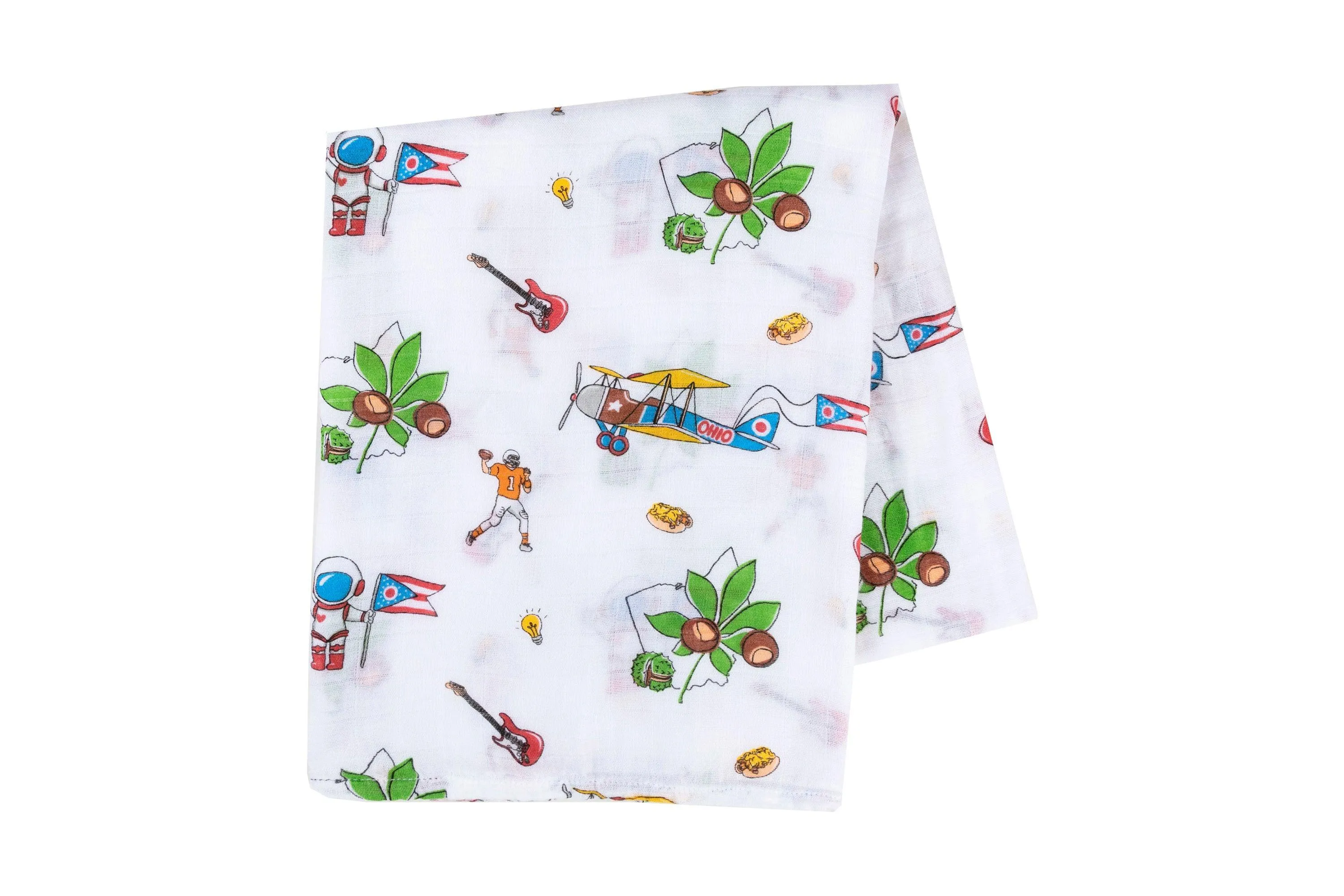 Ohio Baby Muslin Swaddle Receiving Blanket