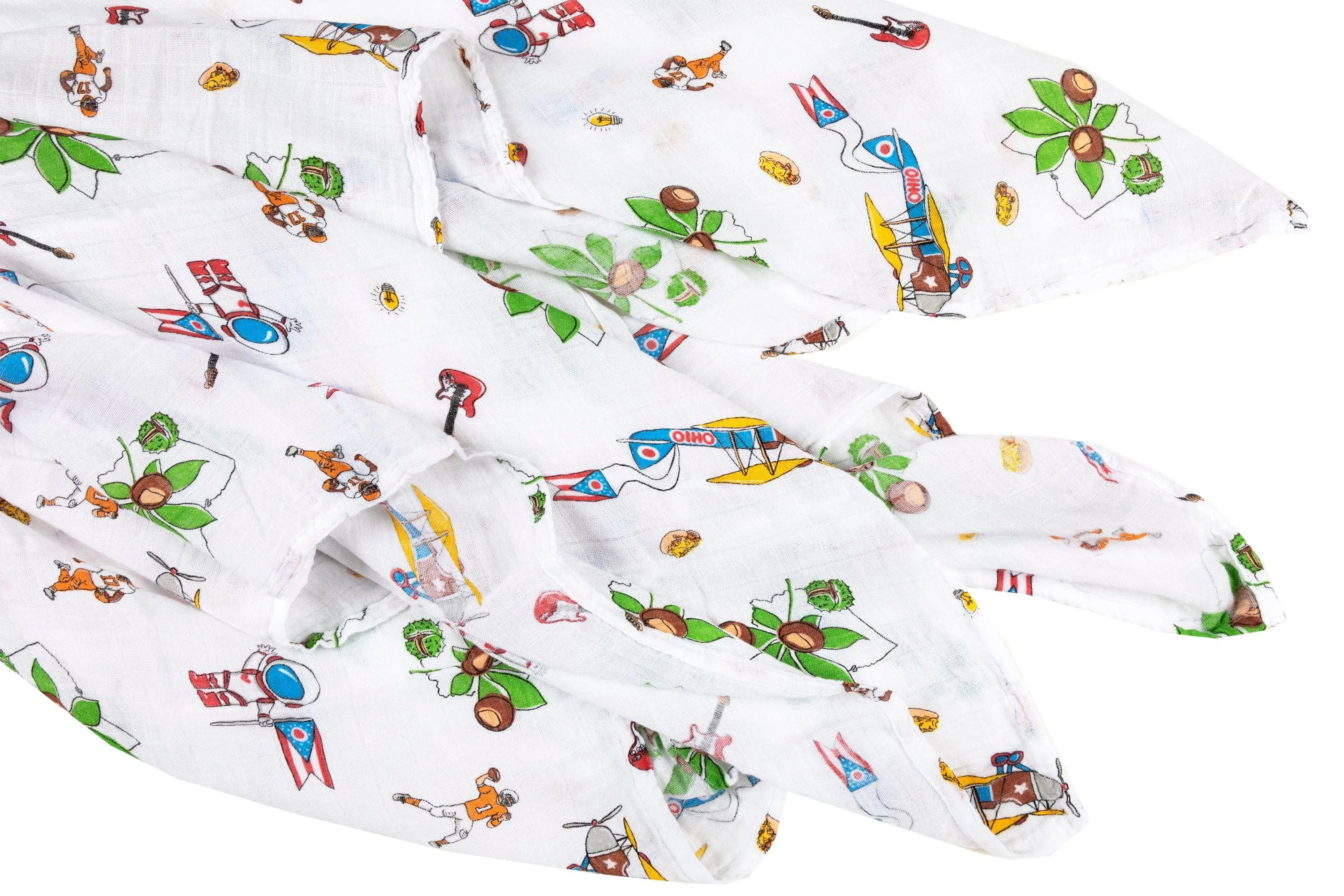 Ohio Baby Muslin Swaddle Receiving Blanket