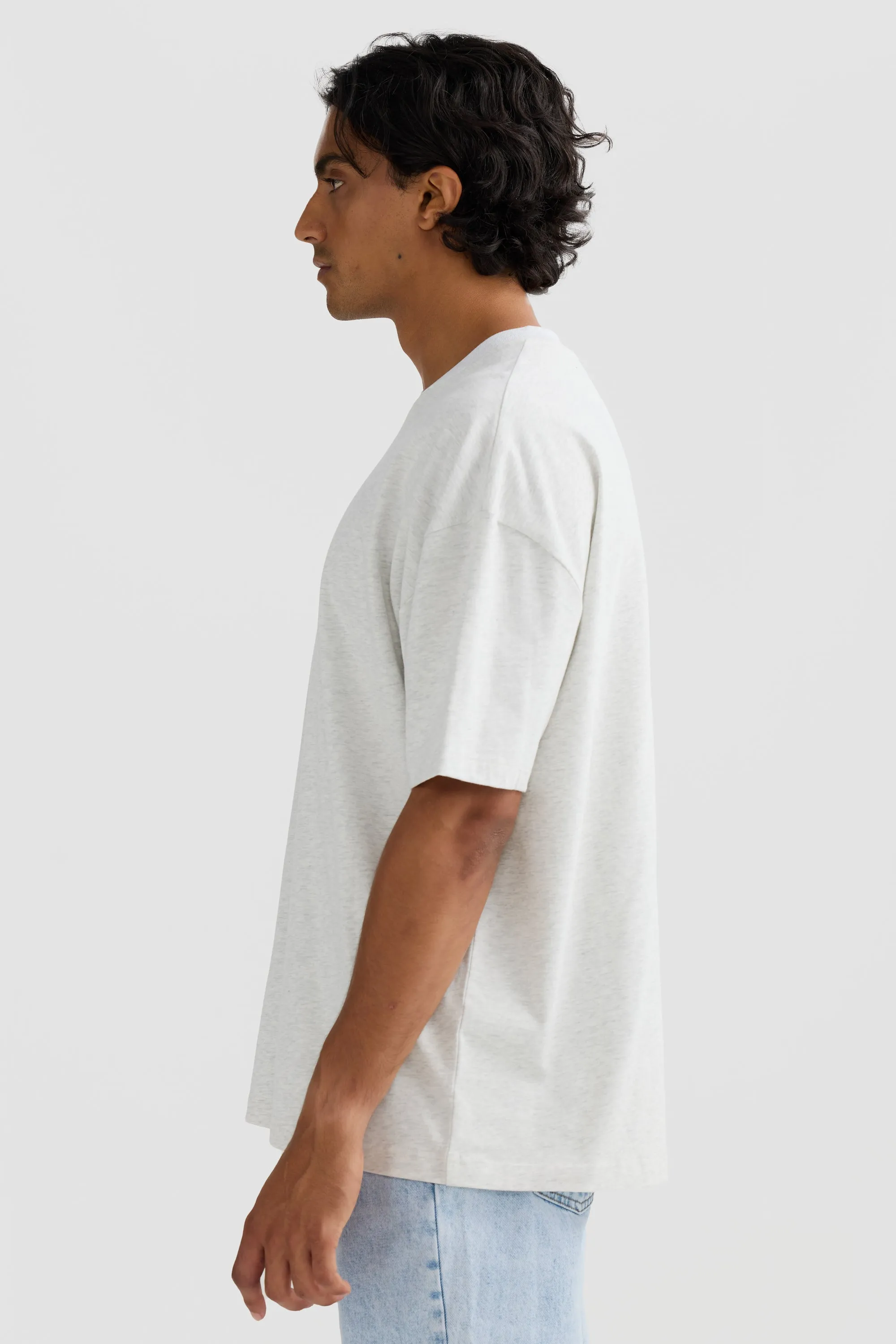 Oli Box Fit Logo T Shirt White Marle