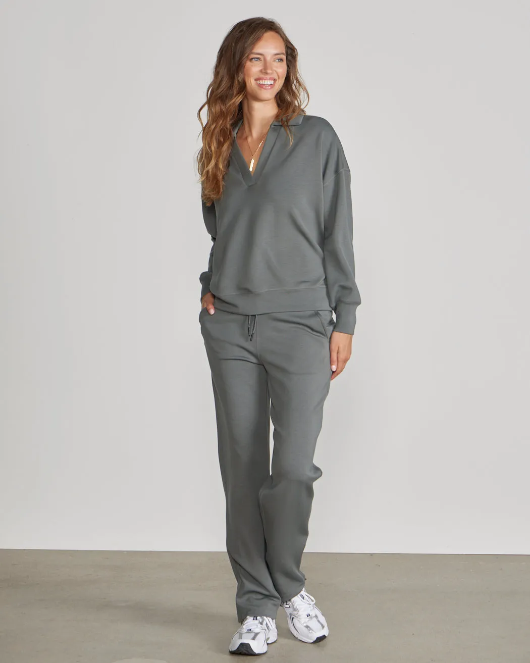 Opal Fleece Split Hem Pant