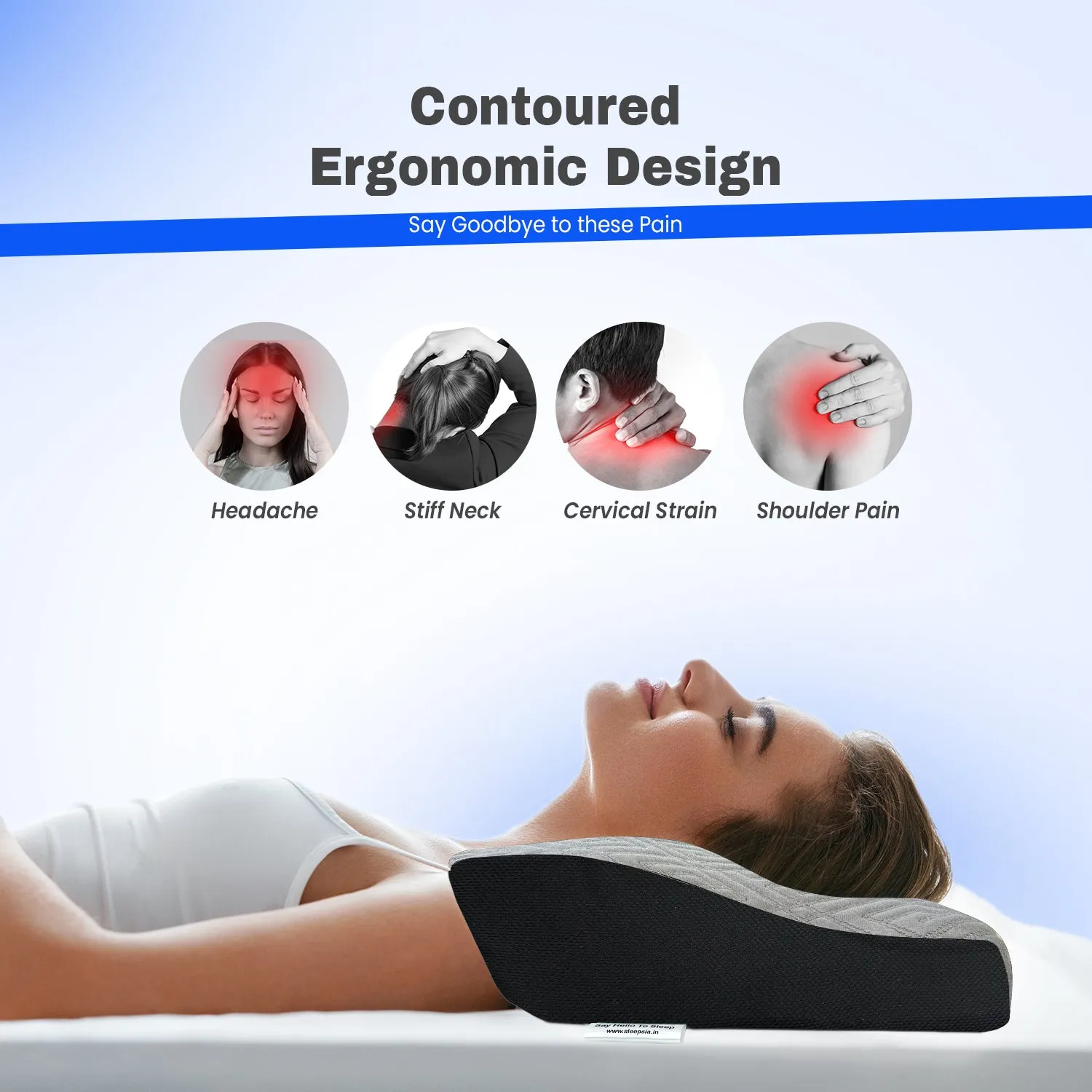 Orthopedic Memory Foam Cervical Butterfly Pillow for Neck & Shoulder Pain