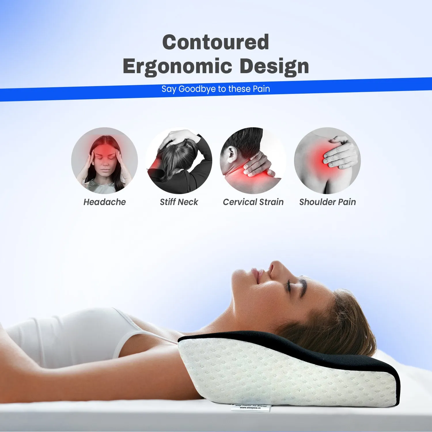 Orthopedic Memory Foam Cervical Butterfly Pillow for Neck & Shoulder Pain