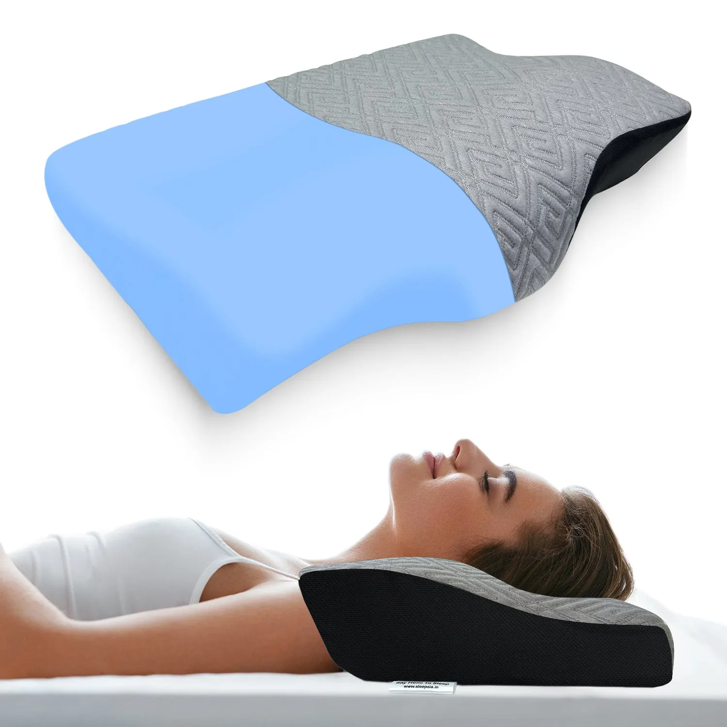 Orthopedic Memory Foam Cervical Butterfly Pillow with Cooling Gel