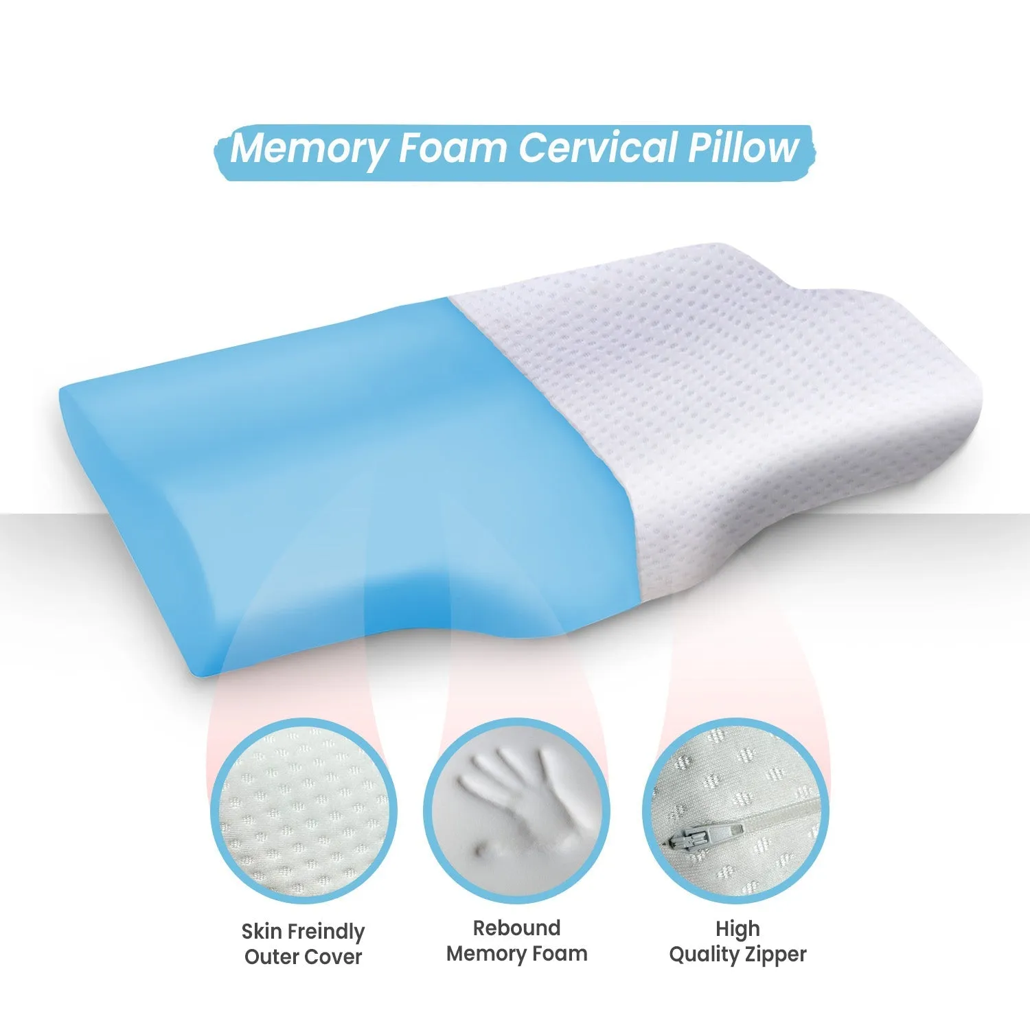 Orthopedic Memory Foam Cervical Butterfly Pillow with Cooling Gel