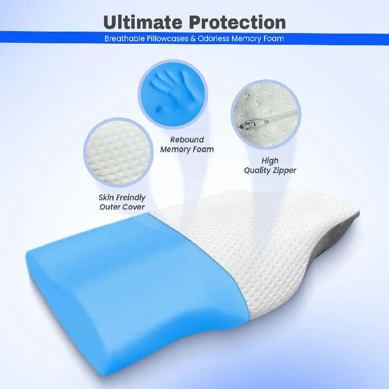 Orthopedic Memory Foam Cervical Butterfly Pillow with Cooling Gel