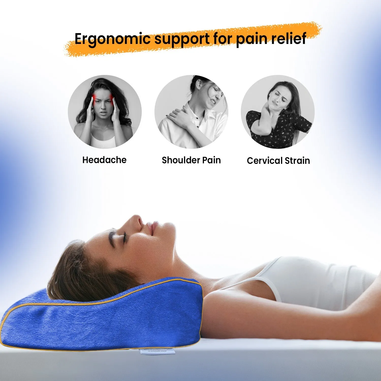 Orthopedic Memory Foam Cervical Butterfly Pillow with Cooling Gel