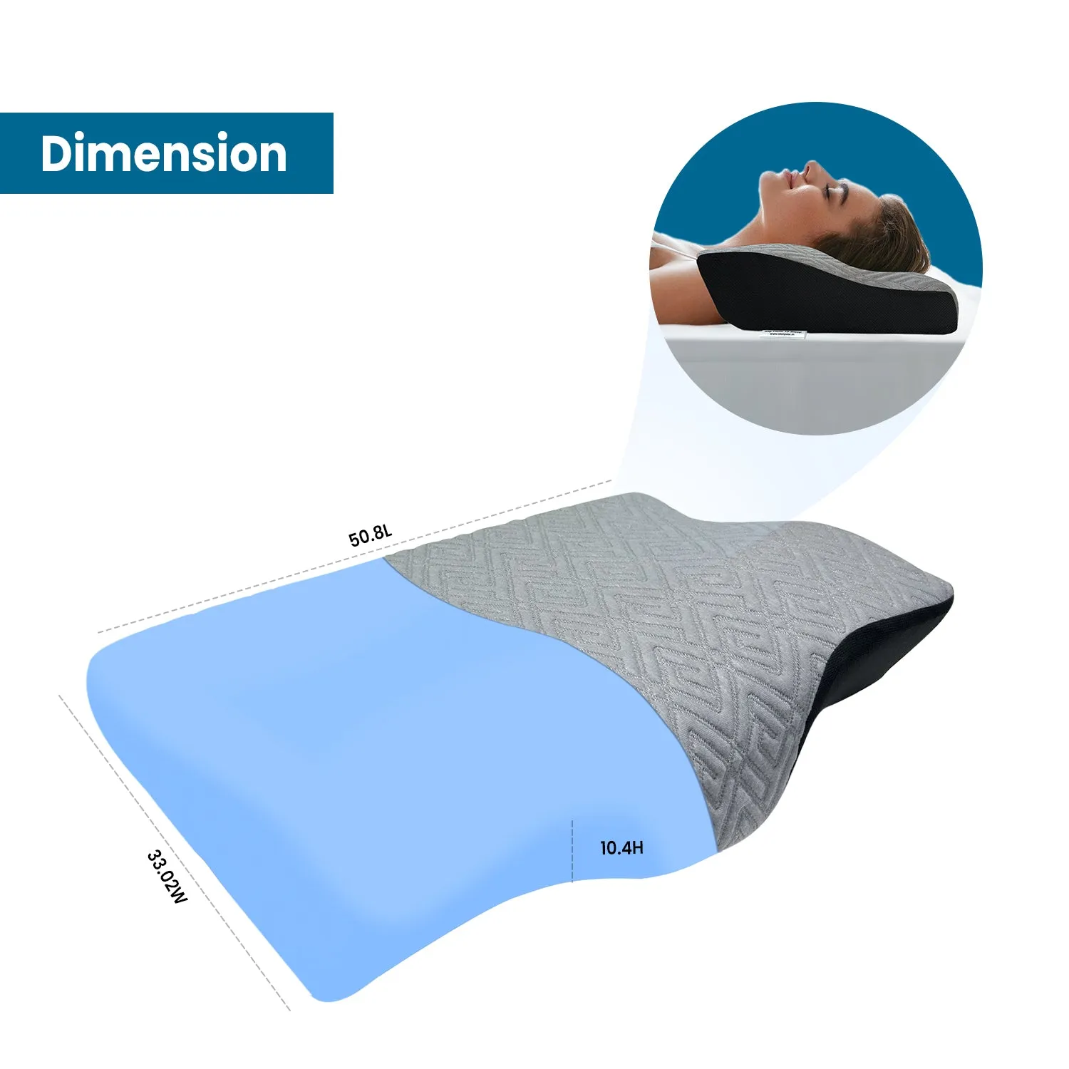 Orthopedic Memory Foam Cervical Butterfly Pillow with Cooling Gel