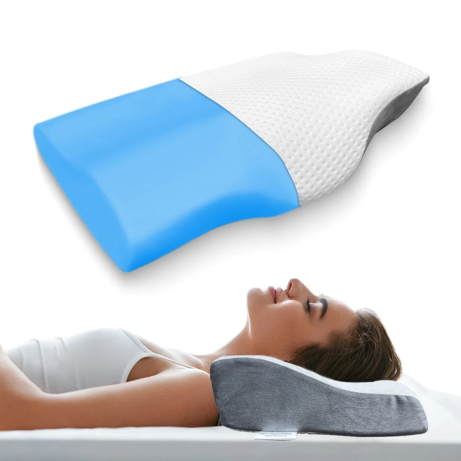 Orthopedic Memory Foam Cervical Butterfly Pillow with Cooling Gel