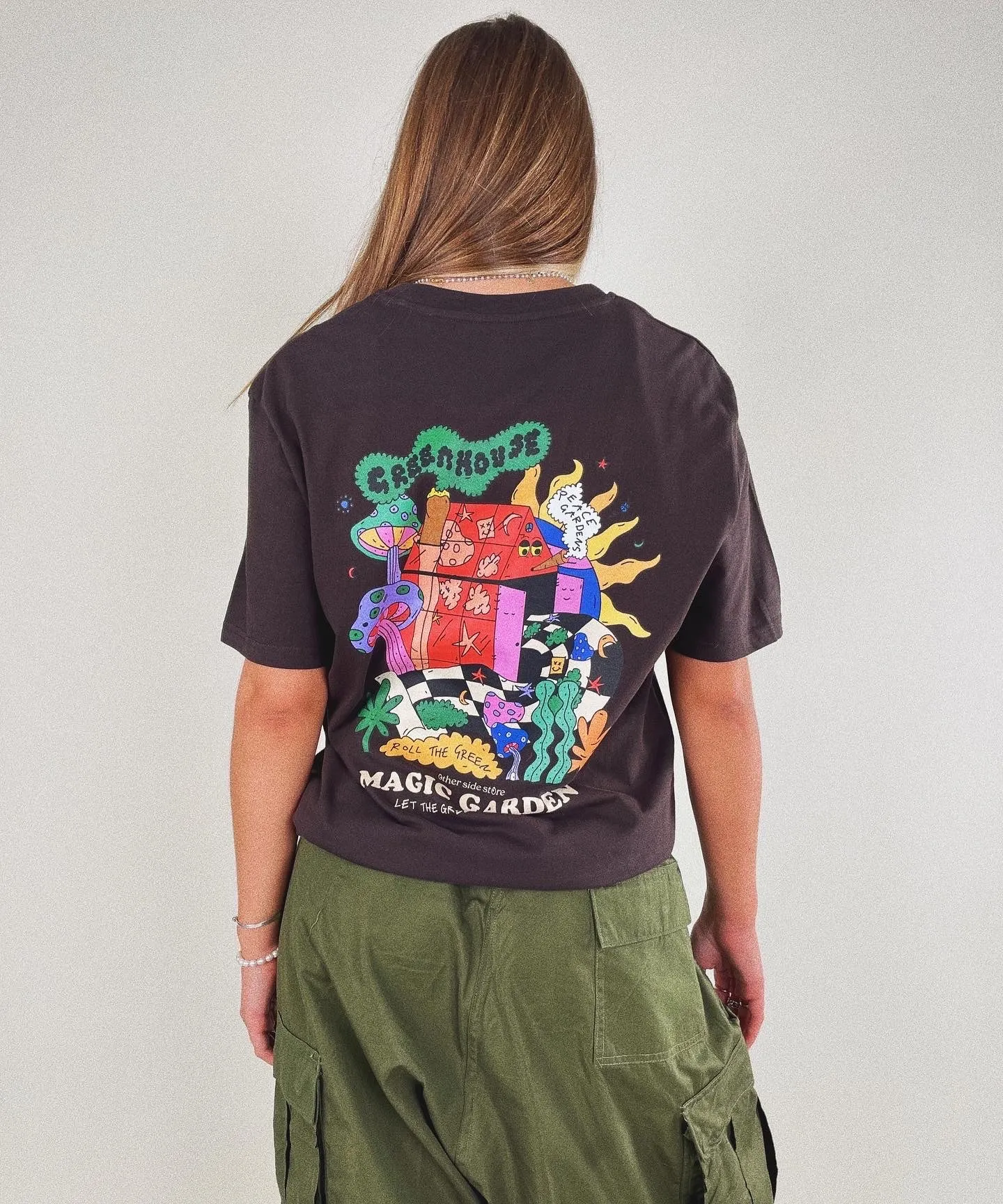 Other Side Store 'Magic Garden' Tee - Brown