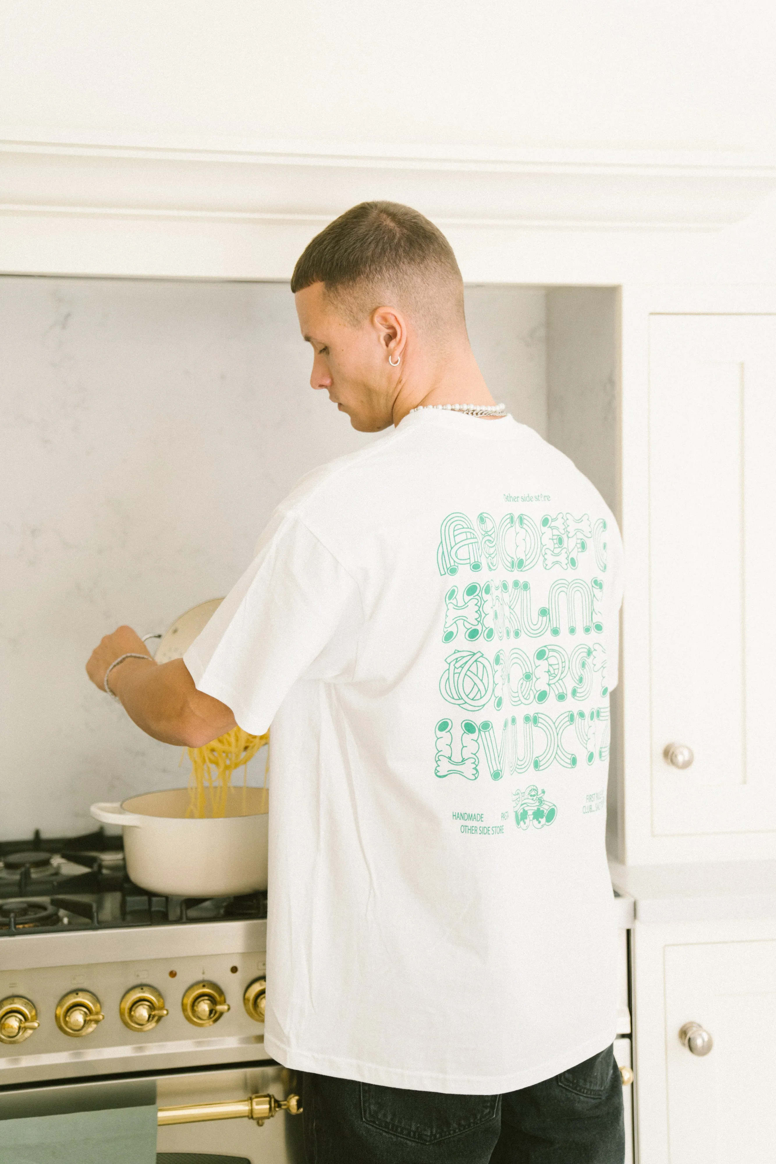 Other Side Store 'Pasta Club' Tee - White