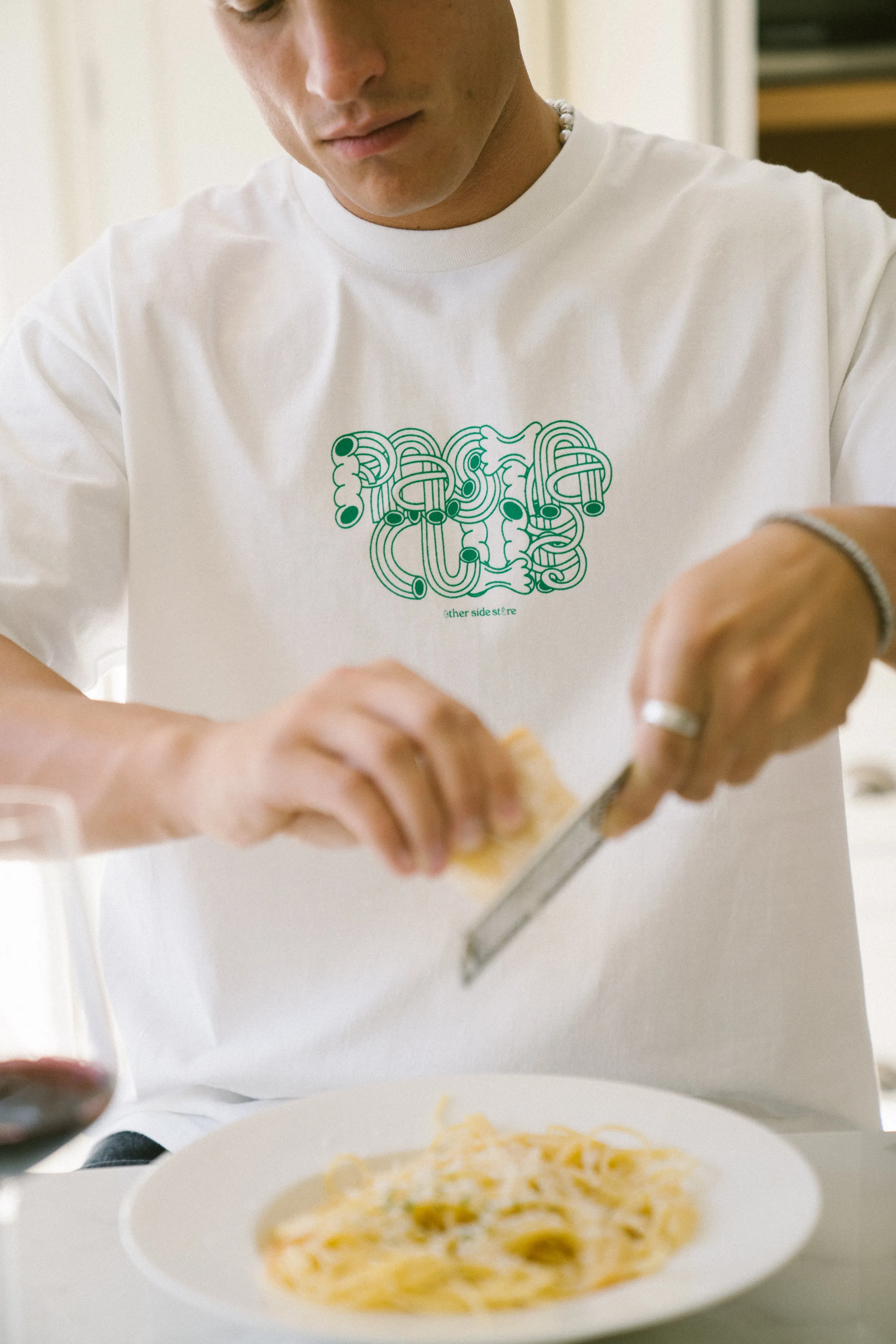 Other Side Store 'Pasta Club' Tee - White