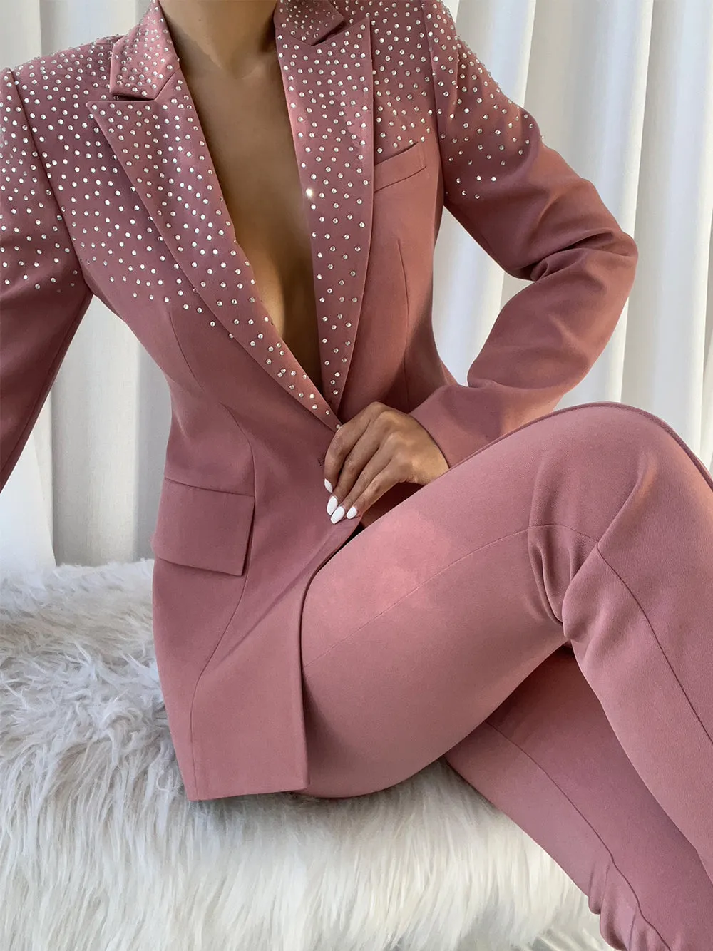 OTRA Blazer & pants Set in Coral