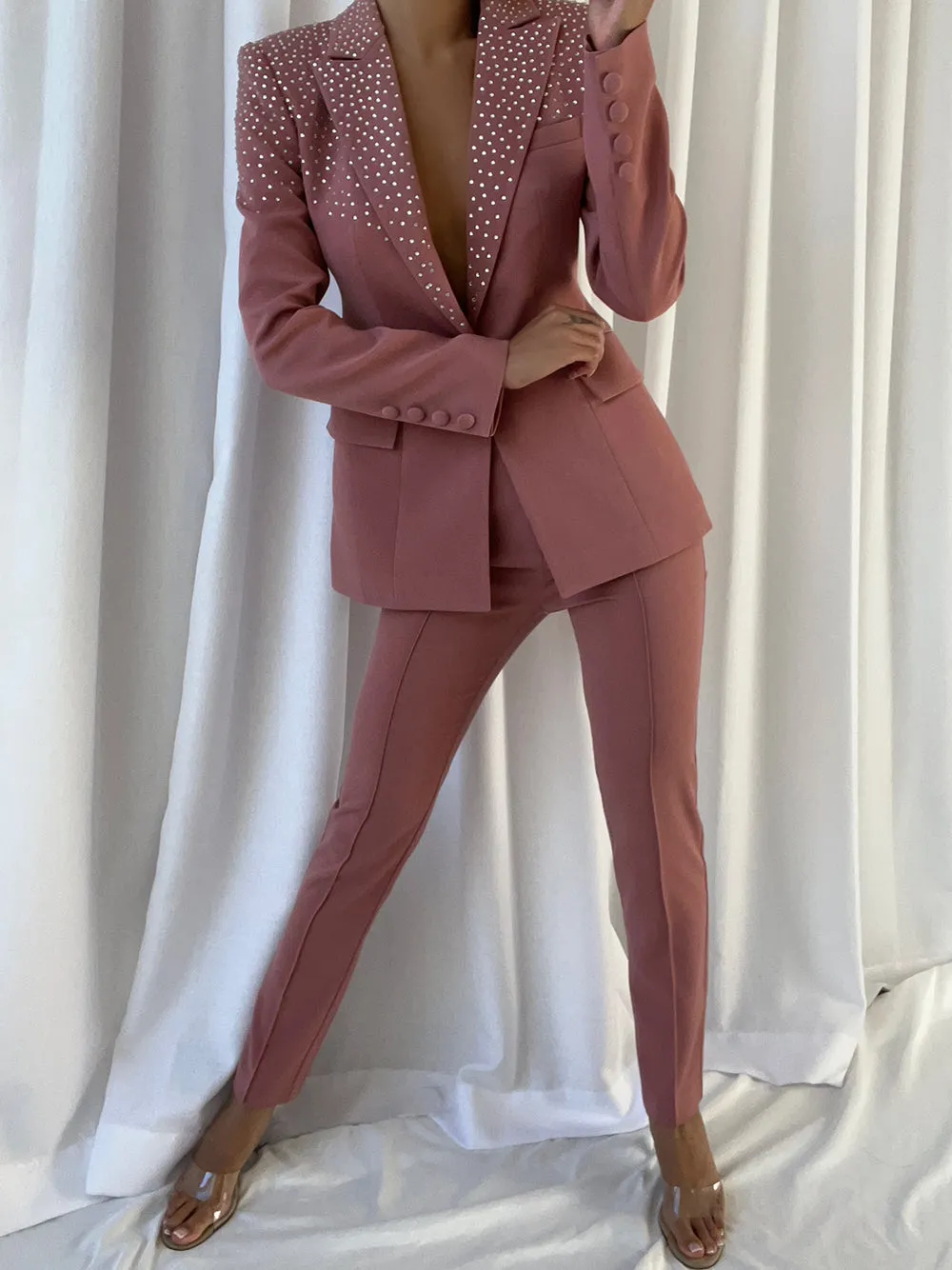 OTRA Blazer & pants Set in Coral